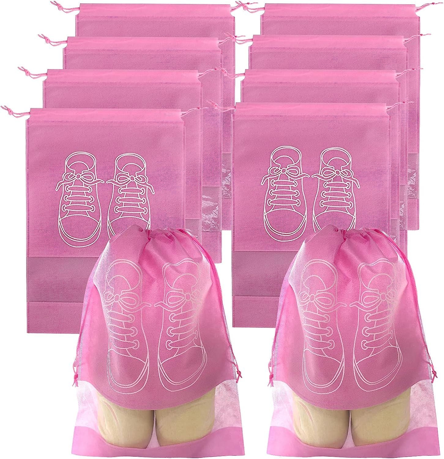 Pack of 6 Shoe Bags for Travel Dust-proof Clear Window Non-Woven with Rope packing luggage suitcase Pouch Storage Organizer for Men and Women - Oshi.pk - Buy & Sell Online