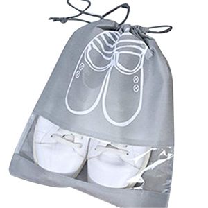 Pack of 6 Shoe Bags Pouch Storage Organizer for Travel Dust-proof Clear Window Non-Woven with Rope packing luggage suitcase - Oshi.pk - Buy & Sell Online