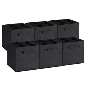 Pack of 6 Storage Cubes Basket Collapsible Storage Bins, Toy Storage Box with Handles and Cardboard Base/Lid (L12 x W12 x H12 Inches) - Oshi.pk - Buy & Sell Online