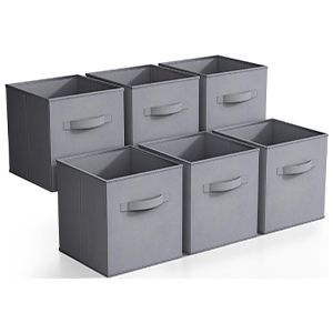 Pack of 6 Storage Cubes Basket Collapsible Storage Bins, Toy Storage Box with Handles and Cardboard Base/Lid (L12 x W12 x H12 Inches) - Oshi.pk - Buy & Sell Online