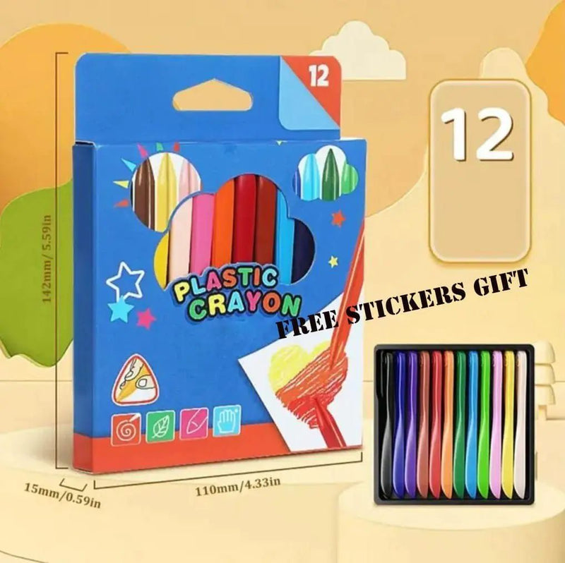 Pack Of12 Art Supply Childs Plastic Crayons With Box - Oshi.pk - Buy & Sell Online
