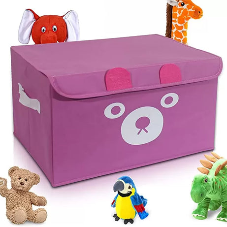 Panda.Toy Storage Chest Box for Kids and Babies – Collapsible Organizer Bin for Boys & Girls with Flip Lid – Gift Baskets for Small Toys, Stuffed A