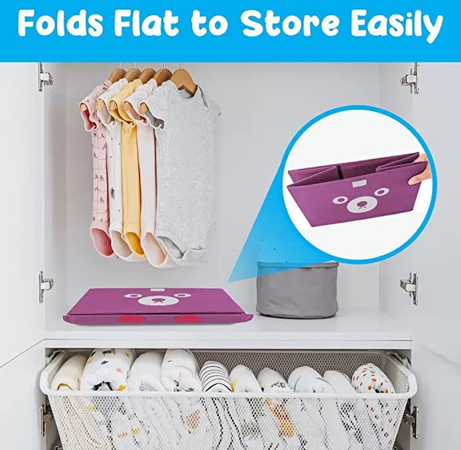 Panda.Toy Storage Chest Box for Kids and Babies – Collapsible Organizer Bin for Boys & Girls with Flip Lid – Gift Baskets for Small Toys, Stuffed A