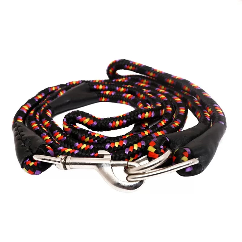 Pet Dog Rope Leash with Collar 8.0mm x 120cm Pet Rope Walk with Dog Rope Article 153 Multi Color - Oshi.pk - Buy & Sell Online