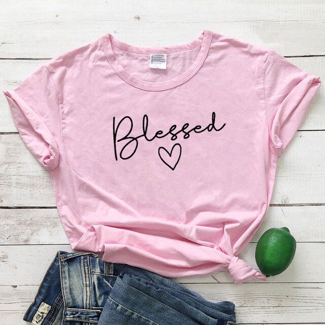 Pink Blessed Printed Cotton Halfsleeves Shirt - Oshi.pk - Buy & Sell Online