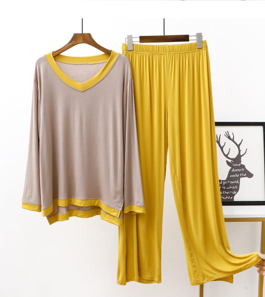 Skin With Yellow V Neck With Yellow Plazo Suit For Her - Oshi.pk - Buy & Sell Online