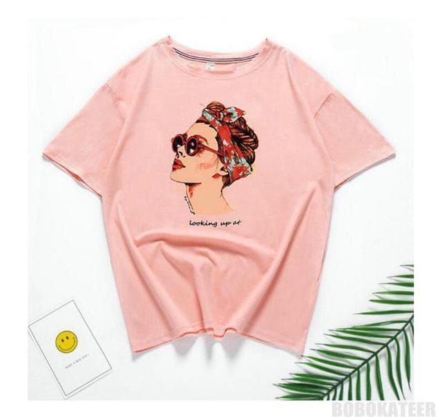 Pink Pop Art sketch Printed T-Shirts for Girls & Women's - Oshi.pk - Buy & Sell Online