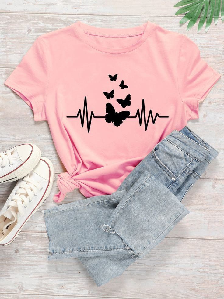 Pink T Shirt For Girls new and stylish design in Printed Summer Collection Shirt Round Neck Half Sleeves - Oshi.pk - Buy & Sell Online