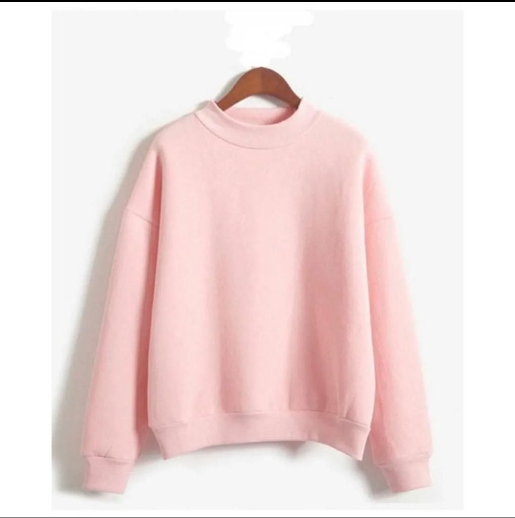 PLAIN BASIC STYLISH Tag Print Thick & Fleece Fabric Rib Sweatshirt for Winter sweatshirt Fashion Wear for Women / Girls - Oshi.pk - Buy & Sell Online