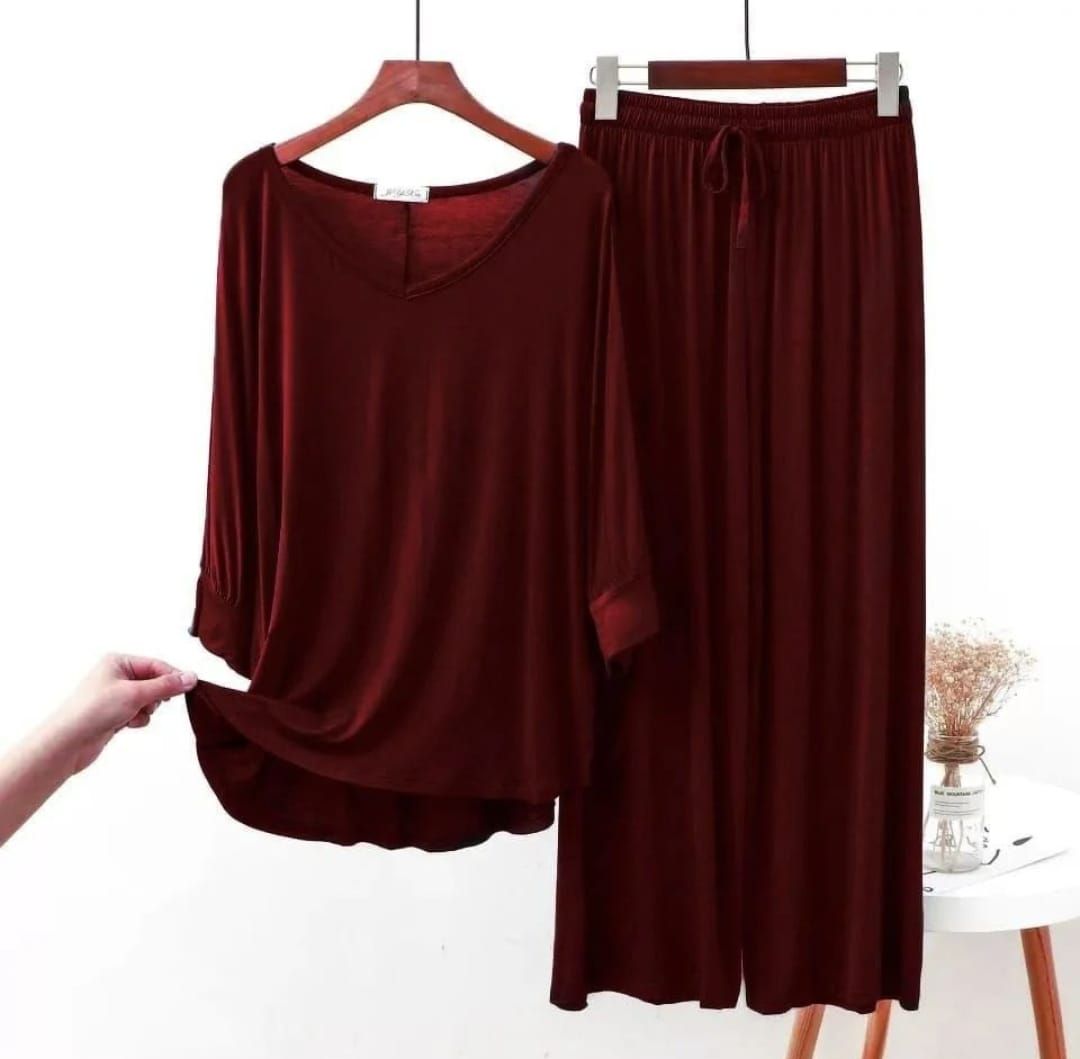 Plain Plazo Style Trouser Night Suit By Khokhar Stockistis - Oshi.pk - Buy & Sell Online