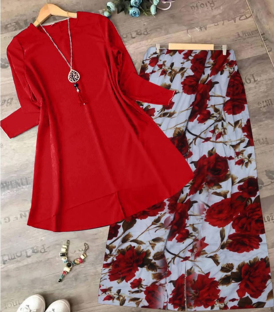 Plain Shirt Multicolour Printed 2-Pcs Stiched Suit - Oshi.pk - Buy & Sell Online