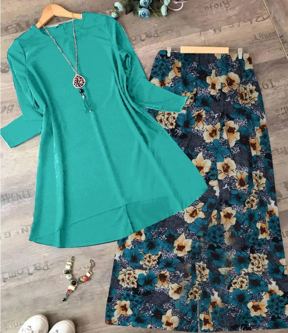 Plain Shirt Multicolour Printed 2-Pcs Stiched Suit - Oshi.pk - Buy & Sell Online