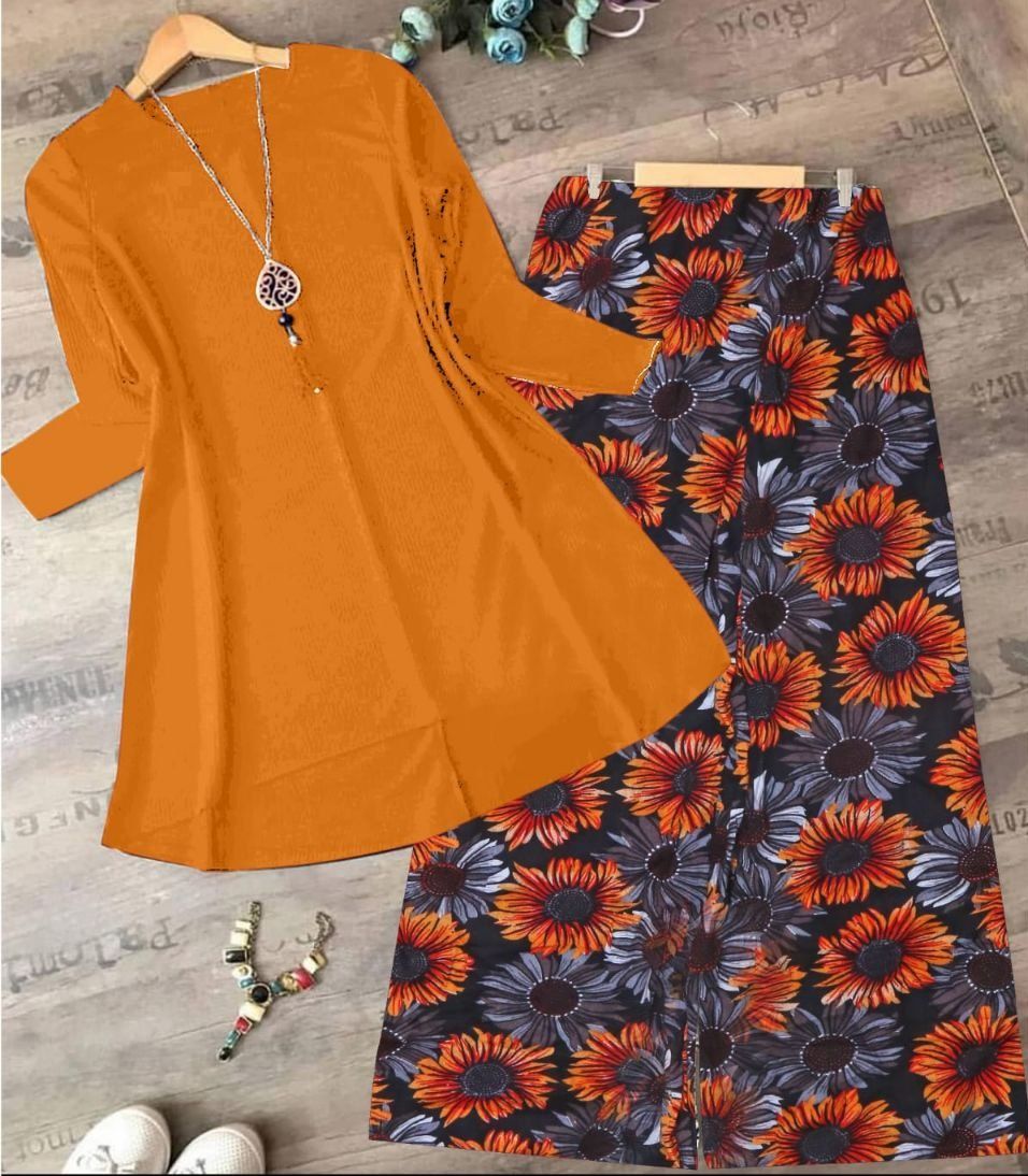 Plain Shirt Multicolour Printed 2-Pcs Stiched Suit - Oshi.pk - Buy & Sell Online