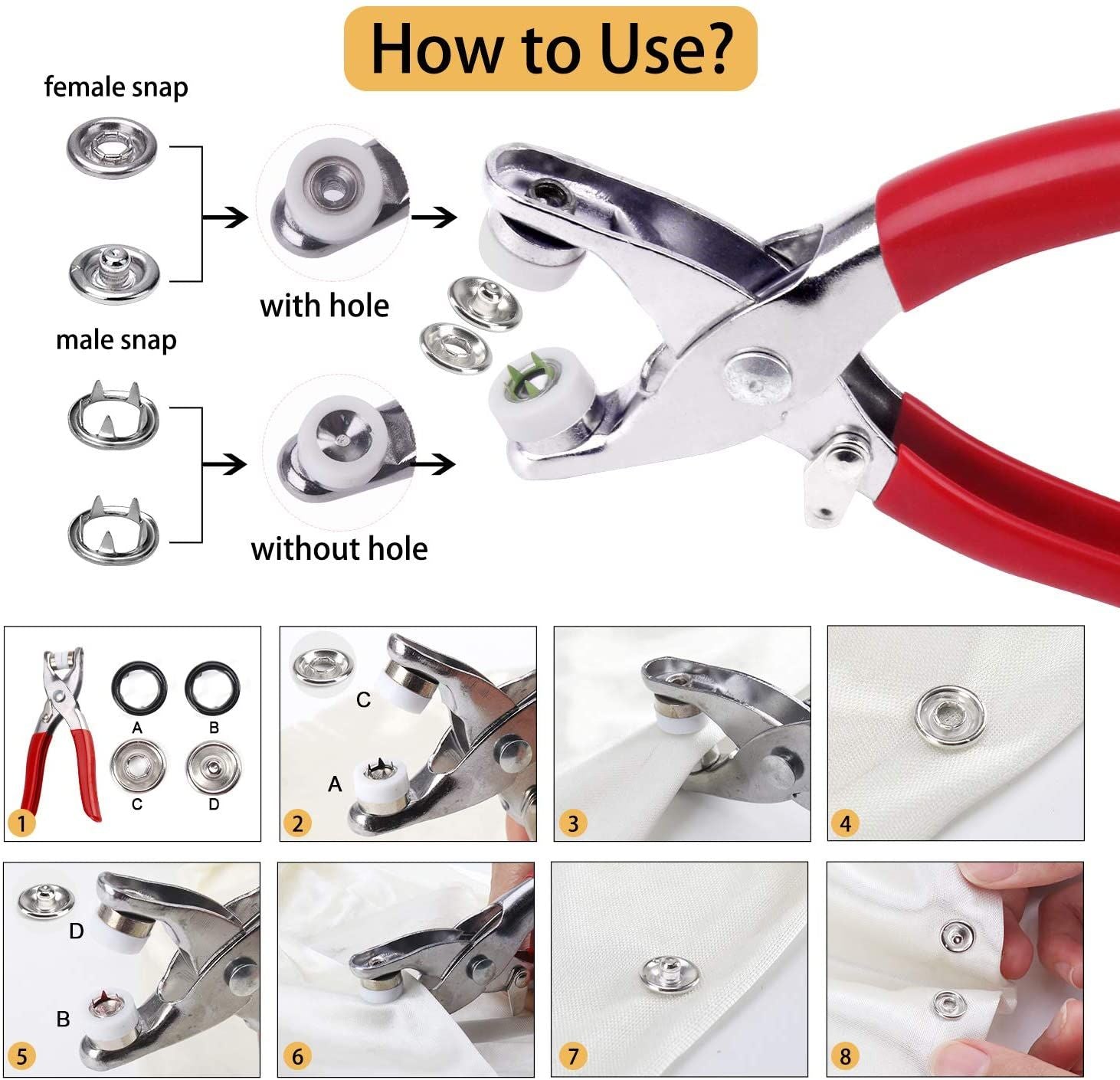 Pliers Button Press Tool for all cloths With 50 Buttons. - Oshi.pk - Buy & Sell Online