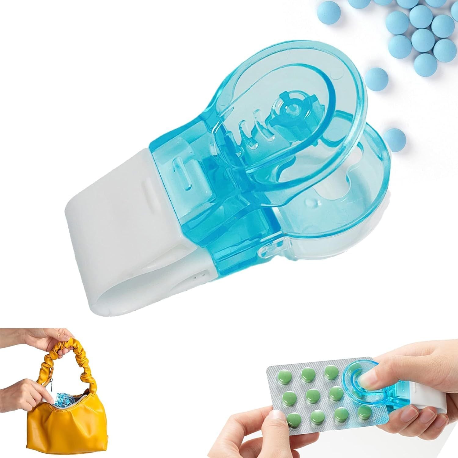 Pack of 2 Portable Pill Taker, Portable Travel Pill Popper Tool, Pill Organizer Pill Boxes Tablets Pills Organizer Medicine Storage Box - Oshi.pk - Buy & Sell Online