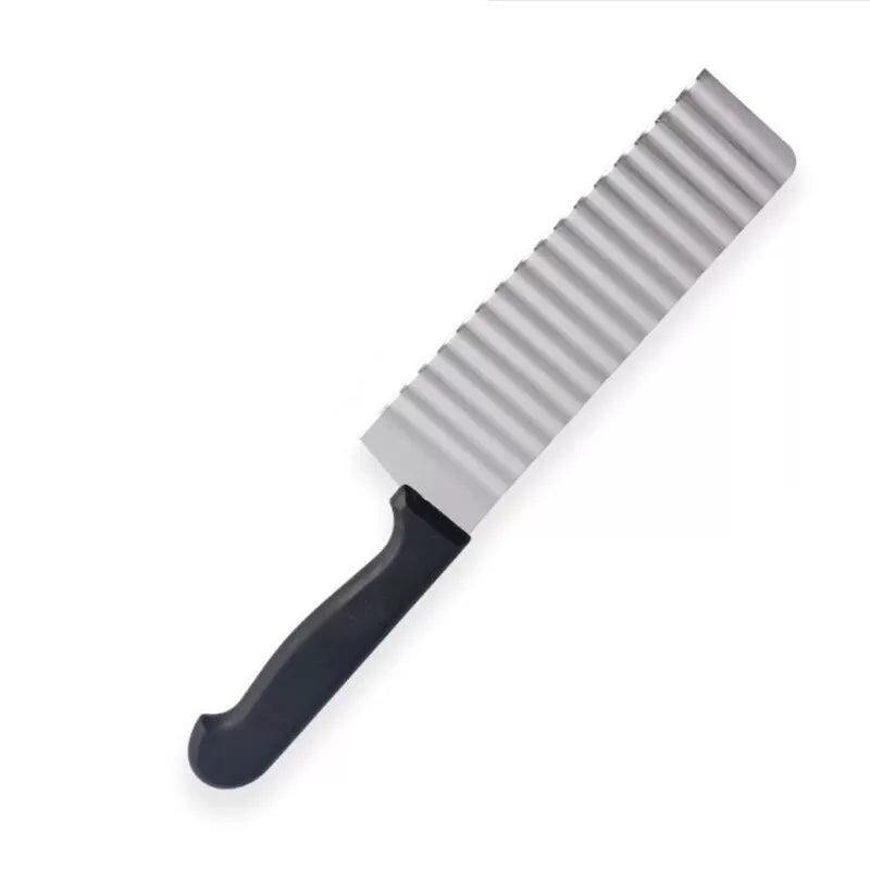 Potato French Fries Cutter Wavy fries cutter chips knife potato peeler Crinkle Knife Stainless Steel Serrated Blade Slicing Vegetable Fruit Slicer Kit - Oshi.pk - Buy & Sell Online