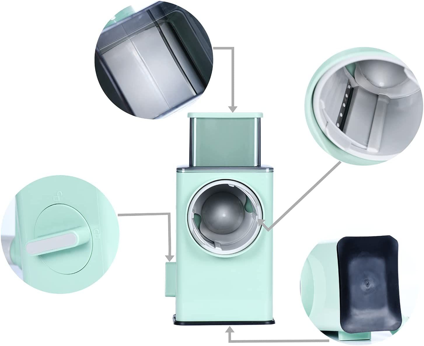 Potato Slicer Upgraded Hand Crank Vegetable Cutter Rotary Cheese Graters Multifunctional Chopper Veget Shredders Fruit Kitchen Tool with 3 Stainless S - Oshi.pk - Buy & Sell Online