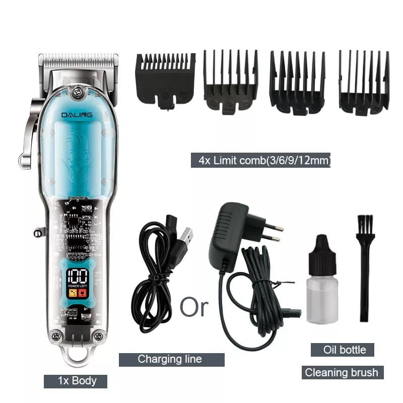 Powerful cordless 100-240v hair clipper rechargeable professional barber hair trimmer for men electric hair cutting machine kit - Oshi.pk - Buy & Sell Online
