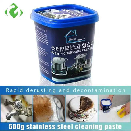 Powerful Stainless Steel Cookware Cleaning Paste Household Kitchen Cleaner Washing Pot Bottom Scale Strong Cream Detergent 800 Gram - Oshi.pk - Buy & Sell Online