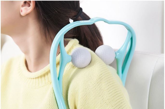 Pressure Point Therapy Massager Comfortable Neck Massager Roller Shoulder Back Pain Ball Deep Tissue Dual Trigger Point Lightweight Portable - Oshi.pk - Buy & Sell Online