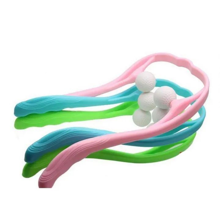 Pressure Point Therapy Massager Comfortable Neck Massager Roller Shoulder Back Pain Ball Deep Tissue Dual Trigger Point Lightweight & Portable - Oshi.pk - Buy & Sell Online