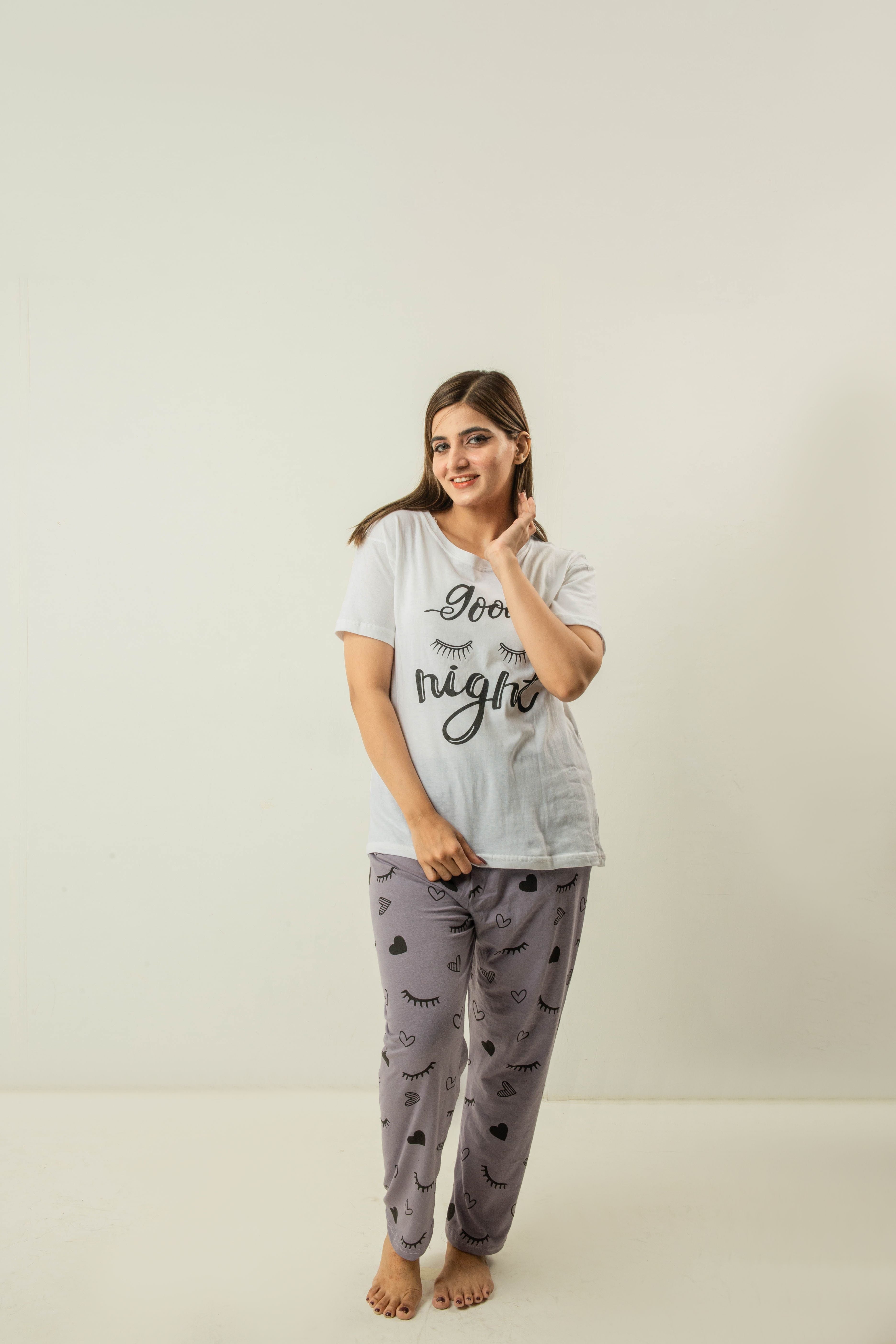 Printed Cotton Ladies Sleep Dress Night Wear With Shirt And Trouser - Oshi.pk - Buy & Sell Online