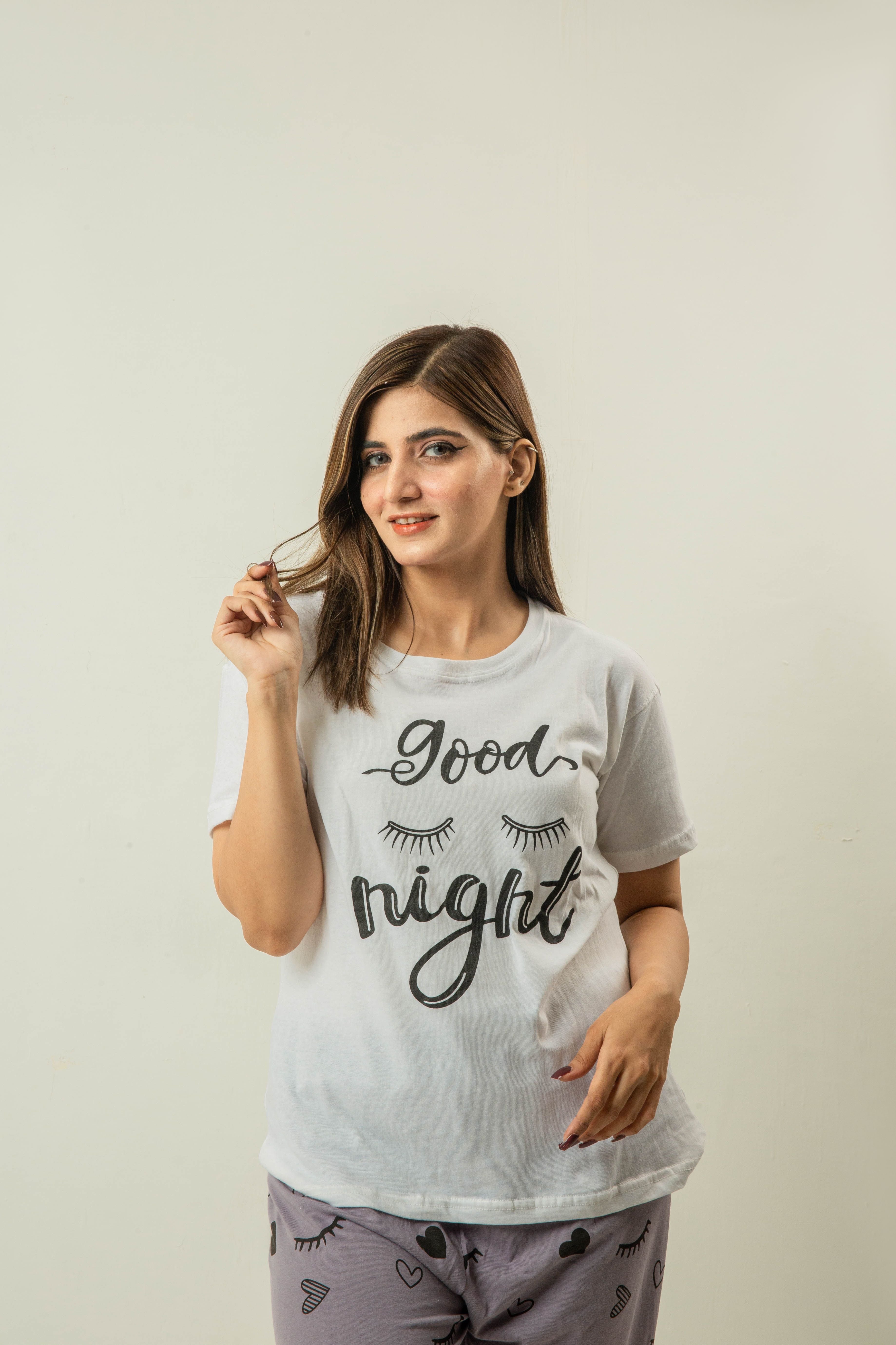 Printed Cotton Ladies Sleep Dress Night Wear With Shirt And Trouser - Oshi.pk - Buy & Sell Online
