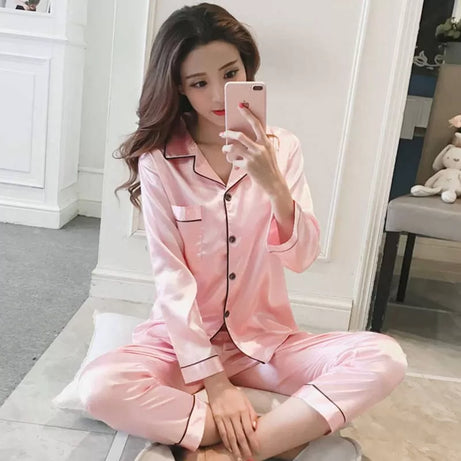 Printed Hot Sexy Silk Ladies Sleep Wear Night Dress with Shirt and Trouser (Complete Sleeping Suit) For Women and Girls - Oshi.pk - Buy & Sell Online