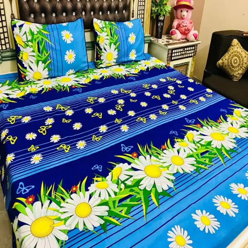 Printed King Size Bedsheet Set with Pillow cover Cotton BedSheet Gift Pack - Oshi.pk - Buy & Sell Online