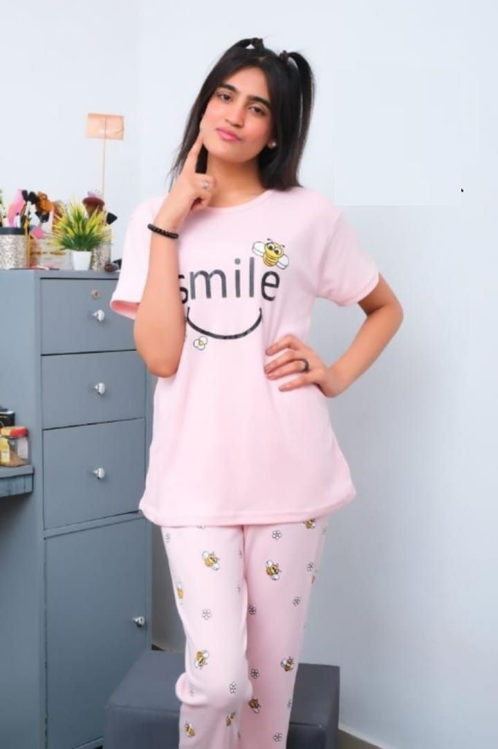 Smile Printed Shirt Trouser Night Dress For Her - Oshi.pk - Buy & Sell Online