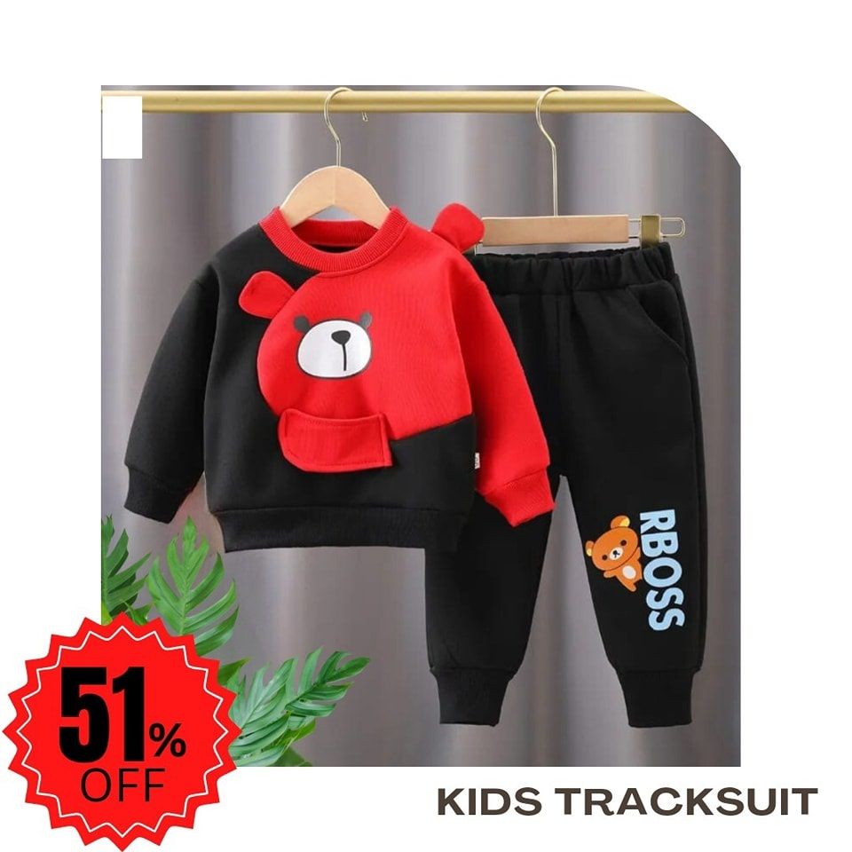 Yellow With Blue Bear Sweatshirt With Trouser Tracksuit For Kids - Oshi.pk - Buy & Sell Online