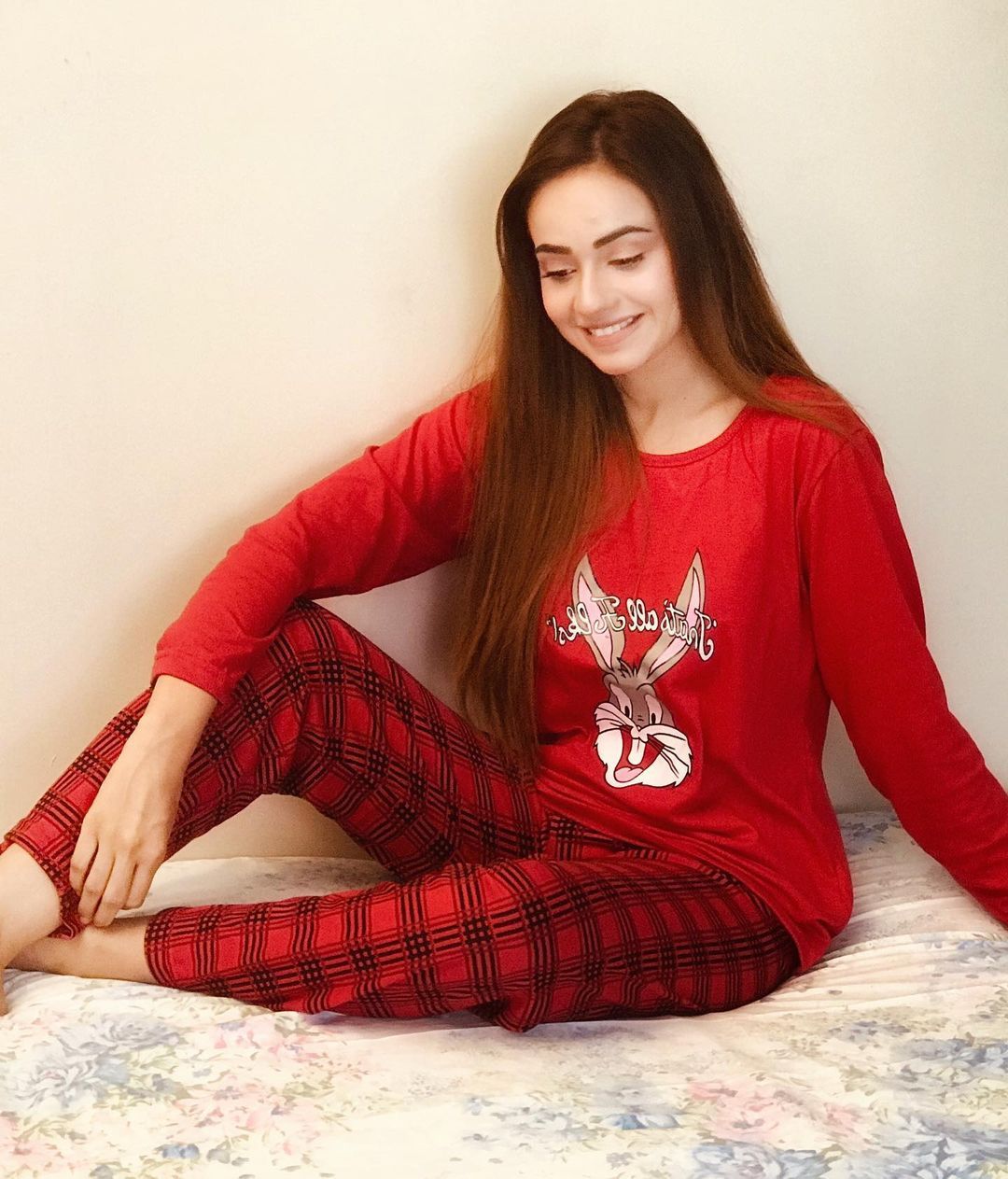 Red Rabbit Printed Night Dress For Her - Oshi.pk - Buy & Sell Online