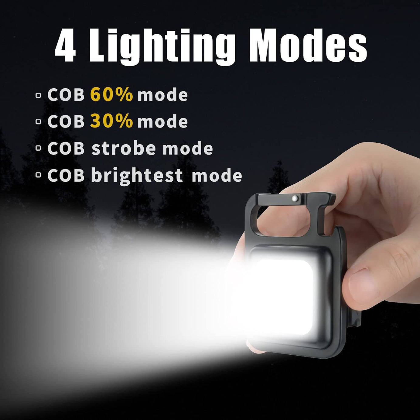 Pristar Small LED Flashlight 800 Lumens COB Rechargeable Keychain Mini Flashlight 4 Light Modes Portable Pocket Light with Folding Bracket Bottle Open - Oshi.pk - Buy & Sell Online