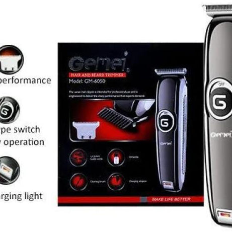 Professional Gemei Black Hair Trimmer And Shaver For Men - Model Gm-6050 Hair Trimmer Men Hair Clipper Hair Grooming Kit Hair & Beard Shaving Machine - Oshi.pk - Buy & Sell Online