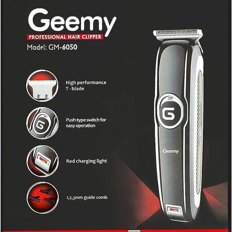Professional Gemei Black Hair Trimmer And Shaver For Men - Model Gm-6050 Hair Trimmer Men Hair Clipper Hair Grooming Kit Hair & Beard Shaving Machine - Oshi.pk - Buy & Sell Online