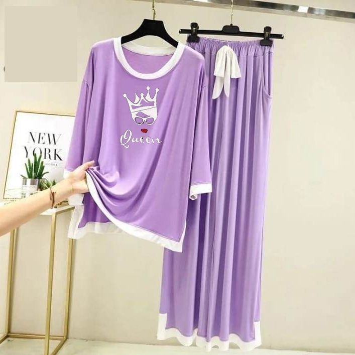 Purple Delight Cozy Cotton Jersey Night Dress - Oshi.pk - Buy & Sell Online