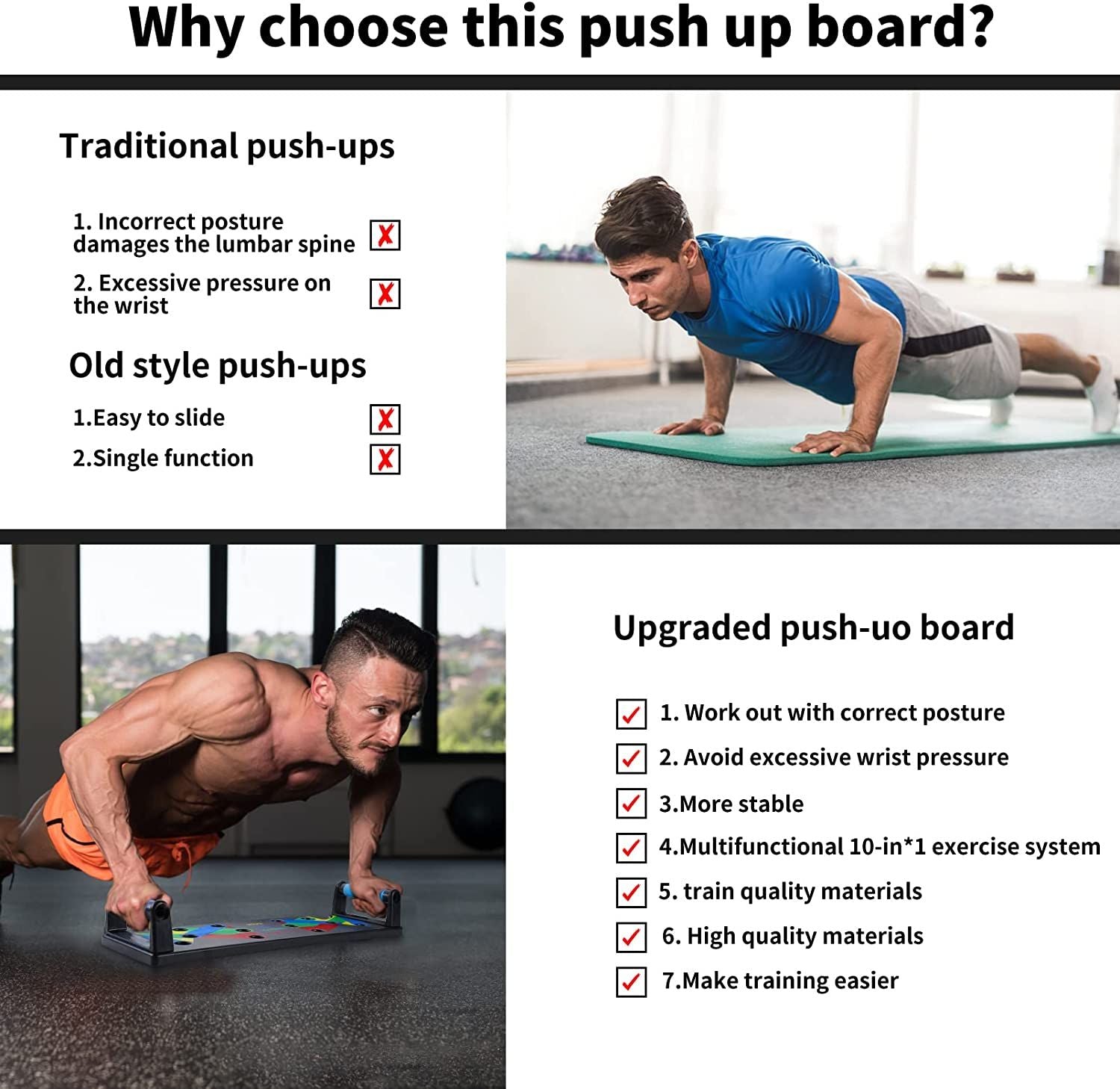 Push Up Board 9 in 1 Home Workout Professional Equipment Pushup Stand for Floor Exercise Grip Chest Back Sholders Arm Abdominal Triceps Muscle Trainin - Oshi.pk - Buy & Sell Online