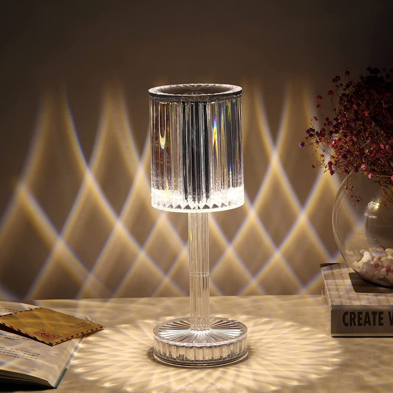 Rechargeable Diamond Crystal Table Lamp Acrylic Desk Decor Atmosphere Lamp LED Bedside Night Light For Bedroom/Living Room - Oshi.pk - Buy & Sell Online