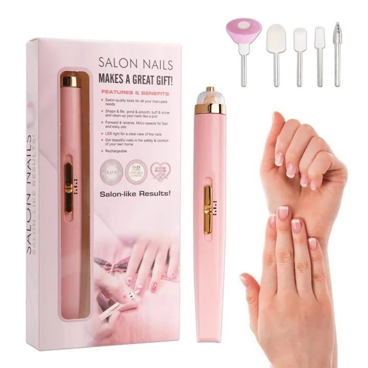Rechargeable Flawless Salon Nail Finishing Touch Electric Nail Drill Bits File Tool Set Nail Filer Bits File Tool Set, Nail Polish Remover Machine - Oshi.pk - Buy & Sell Online