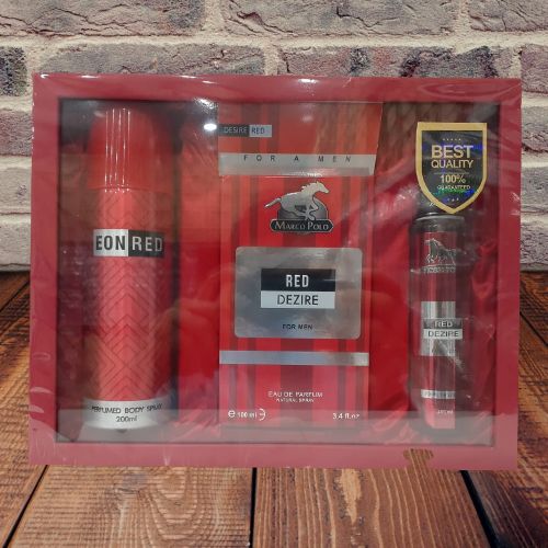 RED DEZIRE PERFUME GIFT SET FOR MEN 3X1 BY MARCO POLO - Oshi.pk - Buy & Sell Online