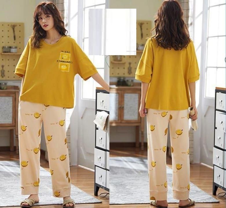 Printed Tshirt and Trouser Night Dress For Her - Oshi.pk - Buy & Sell Online