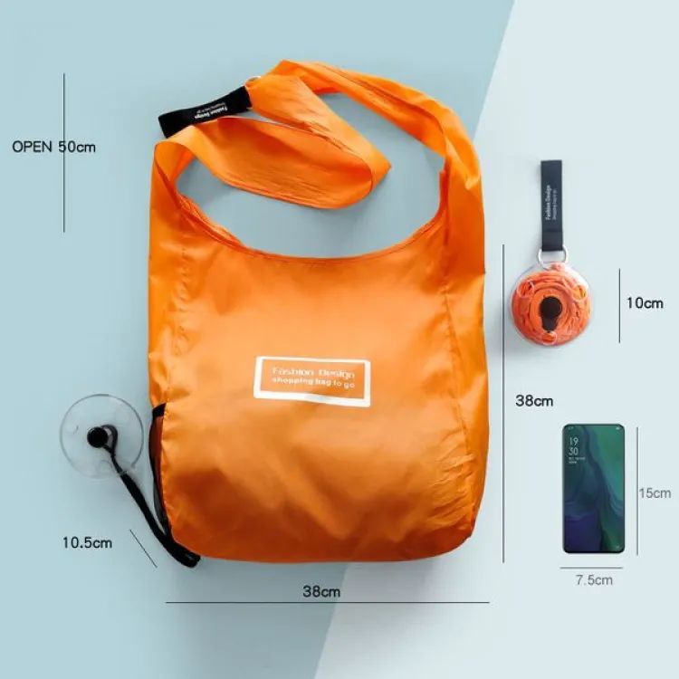 Reusable Grocery Bag Foldable Portable Supermarket Shopping Bag Nylon Grocery Tote Roll Up In Small Case Multicolor - Oshi.pk - Buy & Sell Online