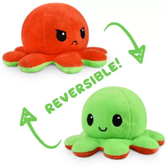 Reversible Octopus Plush, Adorable, Soft Cotton Soft, Double Sided Flip Octopus Plush Dolls Stuffed Animal Toys With Realistic Expression Cute Gift