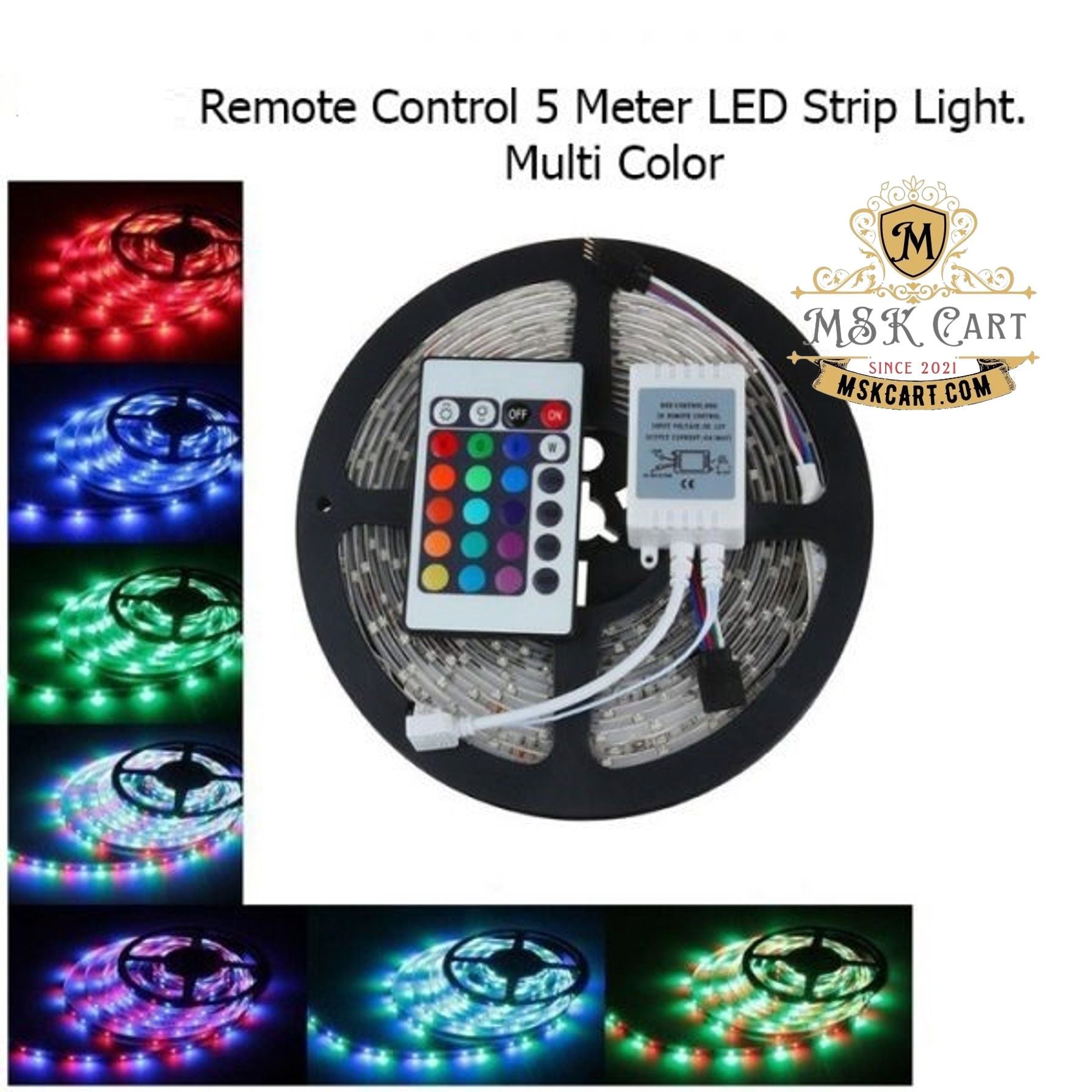 RGB 5M Multicolor 2835 REMOTE CONTROL LED STRIP LIGHT KIT WITH ADAPTER - Oshi.pk - Buy & Sell Online