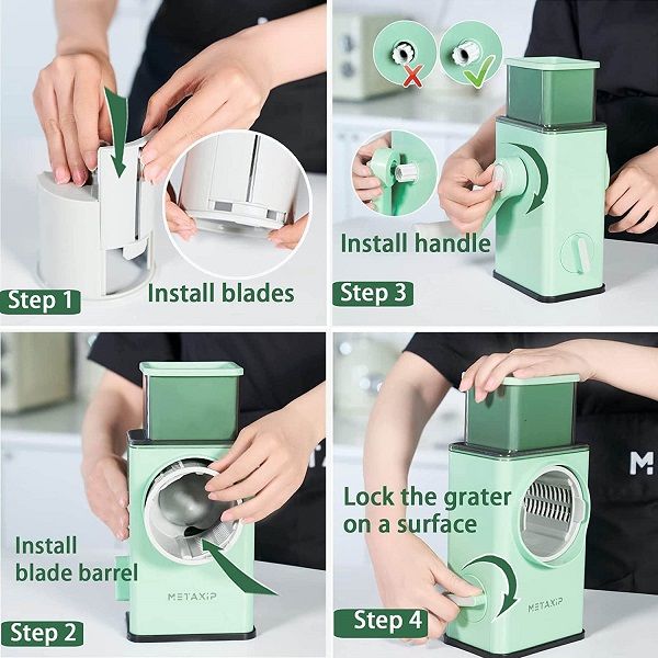 Rotary Vegetable Cutter Hand Cranked Multi Function Tool Peeling Machine Carrot Grater - Oshi.pk - Buy & Sell Online