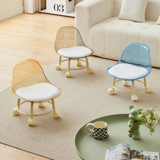 Rotatable Transparent Heavy Duty Chair with Wheels – 360° Swivel Office Chair for Home Study and Workspace Durable and Modern Chair for Adults and Kid - Oshi.pk - Buy & Sell Online