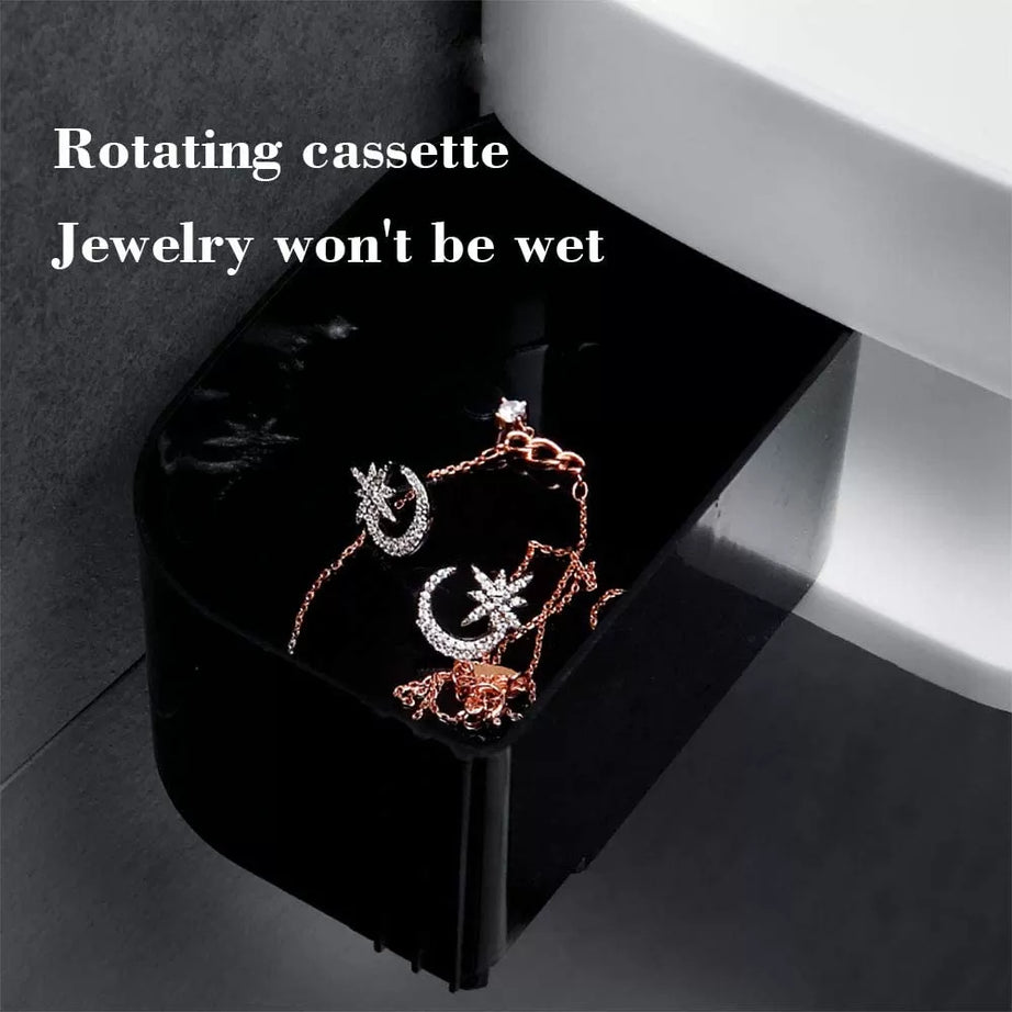 Rotating Bathroom Cabinet Corner Rack For Soap and Bottles With Towel Stand Wall Mounted Toilet Storage Holder Rotating Rack Holder Organizer