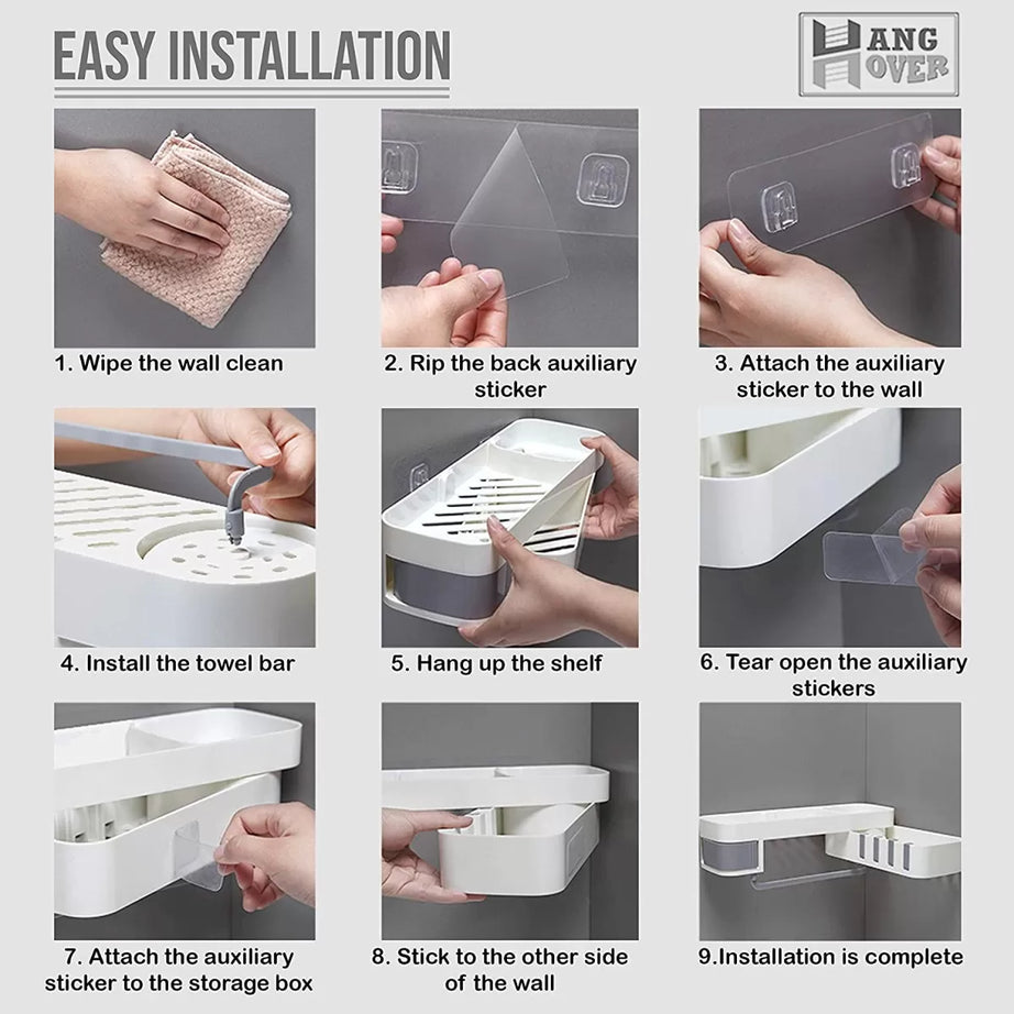 Rotating Bathroom Cabinet Corner Rack For Soap and Bottles With Towel Stand Wall Mounted Toilet Storage Holder Rotating Rack Holder Organizer