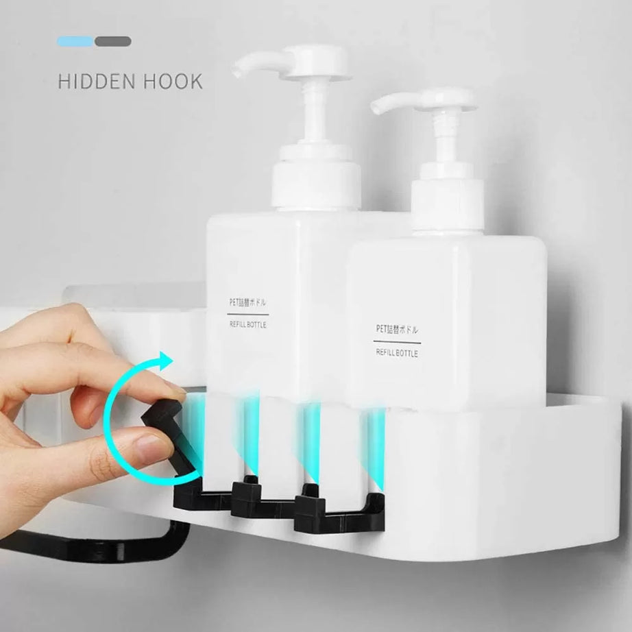 Rotating Bathroom Cabinet Corner Rack For Soap and Bottles With Towel Stand Wall Mounted Toilet Storage Holder Rotating Rack Holder Organizer