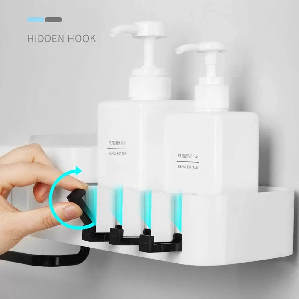 Rotating Bathroom Cabinet Corner Rack For Soap and Bottles With Towel Stand Wall Mounted Toilet Storage Holder Rotating Rack Holder Organizer